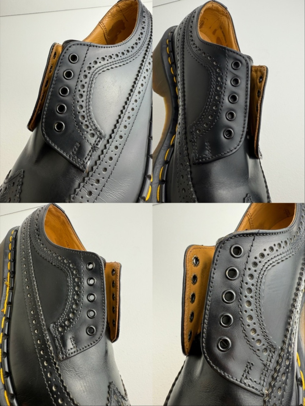 Vintage Dr. Martens England Black Wingtip Envy MIE Platform Steel Oxfords UK 6 - Picture 16 of 16